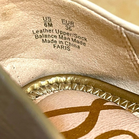 sam edelman Faris Ballet Flats Women Size 6M Beige/cream  Leather Slip On - Picture 6 of 6